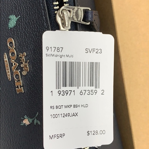 COACH MAKEUP BRUSH HOLDER WITH ROSE BOUQUET PRINT - Picture 12 of 12